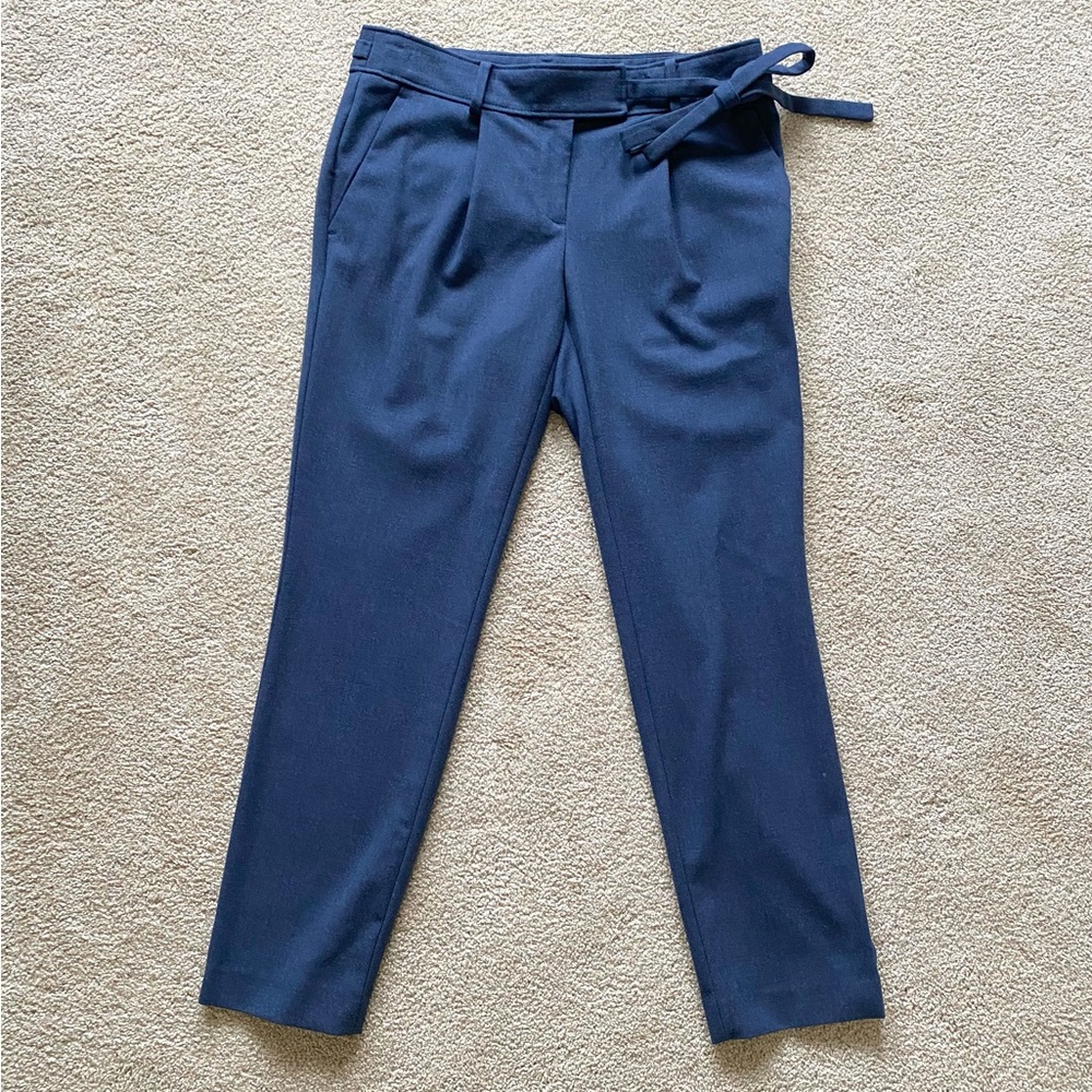 Loft Blue Straight Leg Pleated Pants